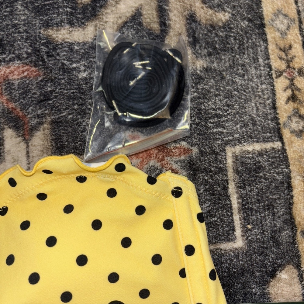 Wild Fable Size Small Polka Dot Black Yellow 2 Piece Bikini - Picture 2 of 4